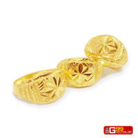แหวนทองคำแท้ 1 สลึง ทองคำแท้ 96.5%  แหวนหัวโปร่งจิกเพชร ทองคำแท้จากเยาวราช GOLDEN99