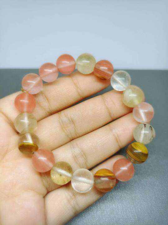 กำไลข้อมือหินคุนไซต์-kunzite-สีโทนส้ม-ชมพู-ขนาด-10-มม