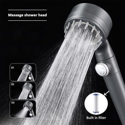 3 Modes High Pressure Bathroom Shower Head Practical one button Water Saving Adjustable Shower Head Bathroom Accessories Showerheads