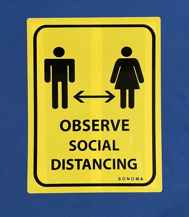 A-Mart High Impact Plastic Observe Social Distancing Signage 8.5" x 11 ...
