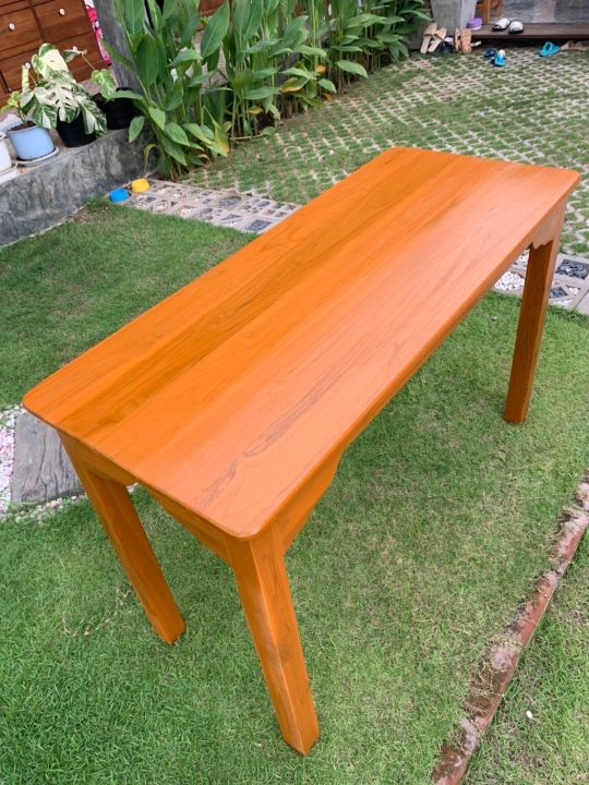 โต๊ะทานข้าวไม้สัก-ขนาด120-50-สูง-75-cm-โขัดเคลือบพ่นสีสัก-โต๊ะอเนกประสงค์-งานไม้สัก-เฟอร์นิเจอร์ไม้สัก-tt-shop-แพร่-โต๊ะไม้สัก-โต๊ะอาหาร