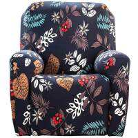 [COD]Soft Recliner Cover Set Of 4 High Stretch Recliner Cover 1Seat Soft Sofa Slipcover Printed Reclining Chair Cover Furniture Protector