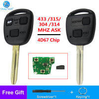 OkeyTech 433 315304 314mhz 23 Buttons 4D67 Chip Replacement Auto Remote Key For Toyota Ave Kluger Prado120 Tarago RAV4