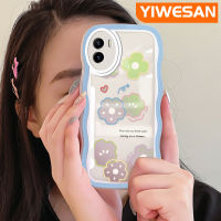 YIWESAN เคสสำหรับ VIVO Y15s Y15a Y01ลายการ์ตูนเรียบง่ายลายกลีบดอกไม้เคสซิลิโคนเคสโทรศัพท์แบบใสนิ่มกันกระแทกเคสโปร่งใสสีสันสดใสป้องกันเลนส์กล้อง