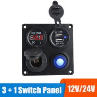 24V 12V Switch Panel Car Power Adapter USB Chargers 3.0 Light Toggle Caravan Accessories For Boat Camper RV Trailer Truck Marine