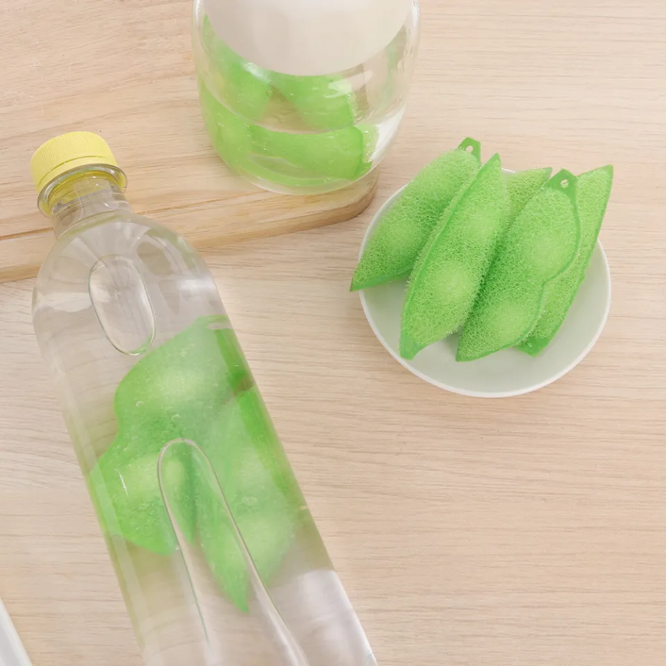 3PCS Beans-Shaped Bottle Cleaning Sponge,Pea Shape Bottle Cleaning Sponge