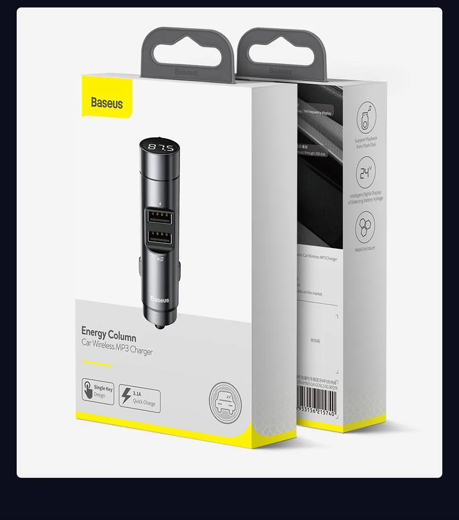 Baseus Transmetteur FM sans fil avec Bluetooth 5.0 pour voiture-14