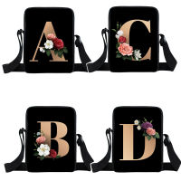 26 Initial Letter Flower Shoulder Bags A-Z Alphabet Women Handbags Bridesmaid Crossbody Bags Bridal Party Messenger Bag