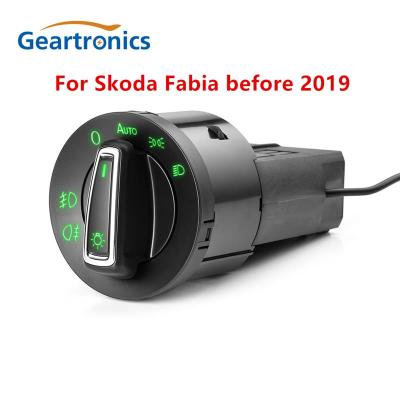 สำหรับ Skoda Fabia ก่อน2019ไฟติดหน้ารถสวิทช์ไฟตัดหมอกไฟหน้าอัตโนมัติปุ่มไฟตัดหมอกพร้อมเซ็นเซอร์ในตัว