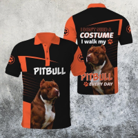 Love Pit Bull Dog Design 3D Print Mens Polo Shirt Short Sleeve T-shirt Summer Street Leisure T-shirt Polo Top{trading up}