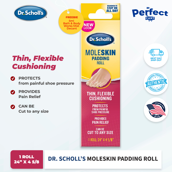 Dr. Scholl's Moleskin Plus Padding Roll (24" x 4 5/8") Lazada PH