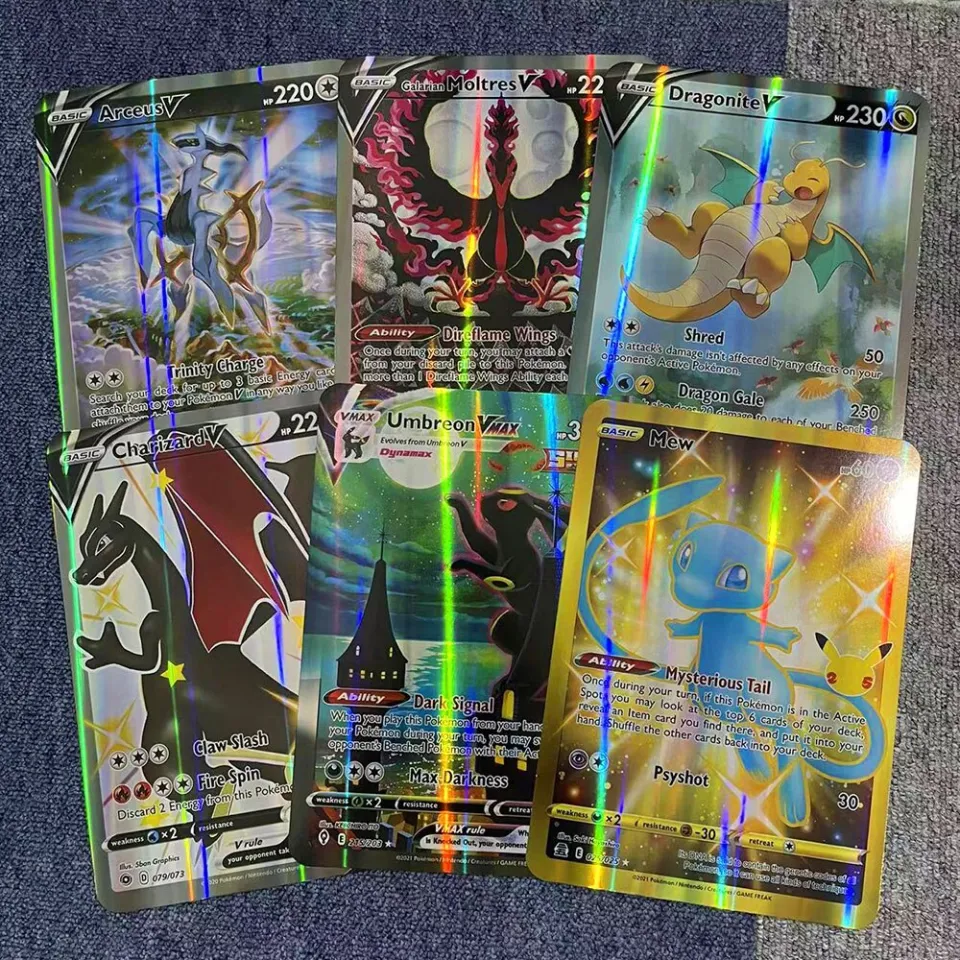 11-55 PCS Pokemon Diamond Shiny Card PVC GX VMAX VSTAR Pikachu Arceus Anime  Rare Collectible Battle Card English Holographic