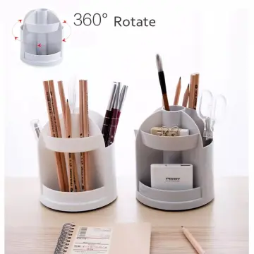 Acrylic Pen Holder Pencil Organizer, 360-Degree Rotating Crayon