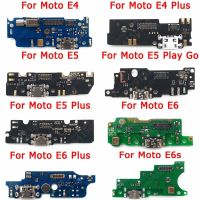 ชาร์จพอร์ตสำหรับ Motorola Moto E6 Plus E5 Play Go E4 E6s USB บอร์ดซ่อมโทรศัพท์มือถือแท่นวาง PCB จานเชื่อมต่ออะไหล่ชิ้นงอสำหรับเปลี่ยน