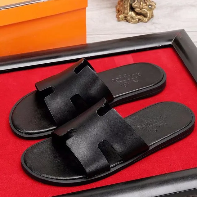 100 Original Hermes Black Slides Sandals For Men | Lazada PH
