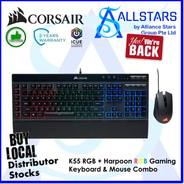 Kit Corsair teclado Gaming K55 RGB / Mouse Harpoon RGB –