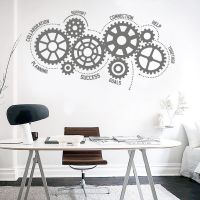 Large Gear Teamwork Definition Success Wall Sticker Office Classroom Inspirational Words Quote Wall Decal Bedroom Vinyl Decor