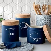 ✹◐◇ 8Pcs Kitchen Organization Canister Jar Labels Sticker Decal Tea Coffee Sugar Baking Salt Vinyl Decal Decor