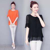 เสื้อชีฟอง คอกลม แขนสั้น แฟชั่นฤดูร้อน สําหรับผู้หญิง ขนาด M-5XL 220