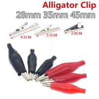 【HOT】 10pcs 28MM 35MM 45MM Metal Alligator Clip Crocodile Electrical Clamp Testing Probe Meter Black Red with Plastic Boot