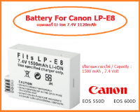 แบตกล้อง รุ่น LP-E8 แบตกล้องแคนนอนcanon for Canon EOS 650D Rebel T4i, แบต Canon EOS 700D Rebel T5i, แบตเตอรี่กล้อง รุ่นแบต LP-E8 / LPE8 สำหรับ แบตกล้อง Canon EOS 550D 600D GRAYX