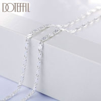 DOTEFFIL 925 Sterling Silver 16/18/20/22/24/26/28/30 Inch 2Mm Charm Chain Necklace For Women Man Fashion Wedding Party Jewelry