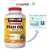 Viên uống Dầu cá Kirkland SignatureTM Omega-3 Fish oil 400 Viên nhập từ Mỹ