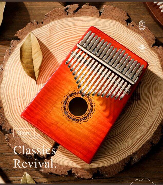 yf-17-keys-kalimba-hollow-sound-hole-design-thumb-tiger-pattern-wood-music-instrument-child-birthday