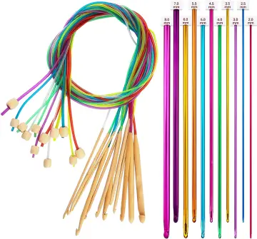 11Pcs Set Long Tunisian Afghan Crochet Hooks Aluminum Knitting Needles  10.6 New