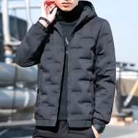 [COD] Cotton mens winter 2022 new warm hooded cotton-padded jacket short casual thickened men