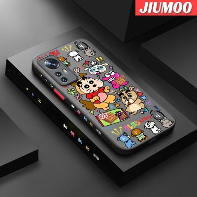 เคส JIUMOO สำหรับ Xiaomi 12 Pro 5G 12 Lite เคส Graffiti ลาย Shin-Chan บางเฉียบด้านหลังเคสแข็งขอบซิลิโคนกันกระแทกเคสมือถือป้องกันกล้องคลุมทั้งหมด