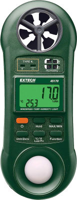 Extech 45170 Four in One Environmental Meter (Hygro-Thermo-Anemometer-Light)