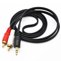 3.5mm Plug Jack Connector to 2 RCA Male Music Stereo Adapter Cable Audio AUX Line for Mobile Phone TV MP3 Sound Speakers 1M