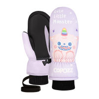 COPOZZ Childrens Ski Gloves 3M Thinsulate Winter Keep Warm Finger Gloves Cute Cartoon waterproof Ultralight Snowboard Gloves