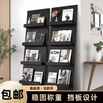 1Pc Modern Wall Mounted Magazines Newspaper Storage Rack Home Bedroom  Hanging Book Display Shelf