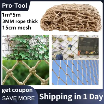 3/5M Jute Garden Plant Support Netting Trellis Hemp Rope Net