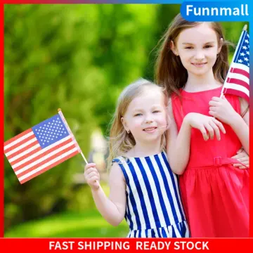 60 Pcs USA Flags American Small String Mini Flag Pennant Banner for 4th of