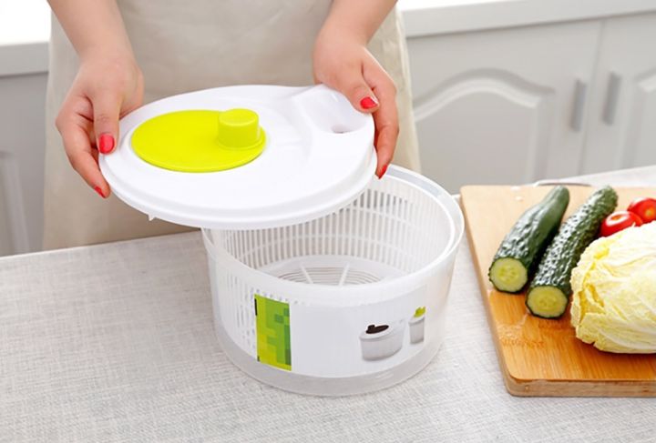 เครื่องปั่นสลัดสีเขียวผักกาดหอมเครื่องซักผ้าเครื่องอบแห้ง-crisper-กรองสำหรับซักอบแห้งใบผักเครื่องมือทำครัว