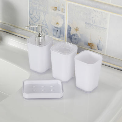 Bathroom Accessories 4PcsSet Bathroom Gadgets Soap Dispenser Cup Soap Dish Toothbrush Holder
