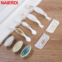 【LZ】△℗  NAIERDI White Ceramic European Cabinet Handles Aluminum Alloy Door Kitchen Knobs Cabinet Pulls Drawer Knobs Wardrobe handle