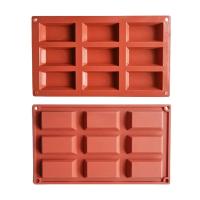 9 Cavity Financier Silicone Cake Mold Golden Brick Shape Cookies Chocolate Moulds Bakeware Tray Pastry Baking Tools