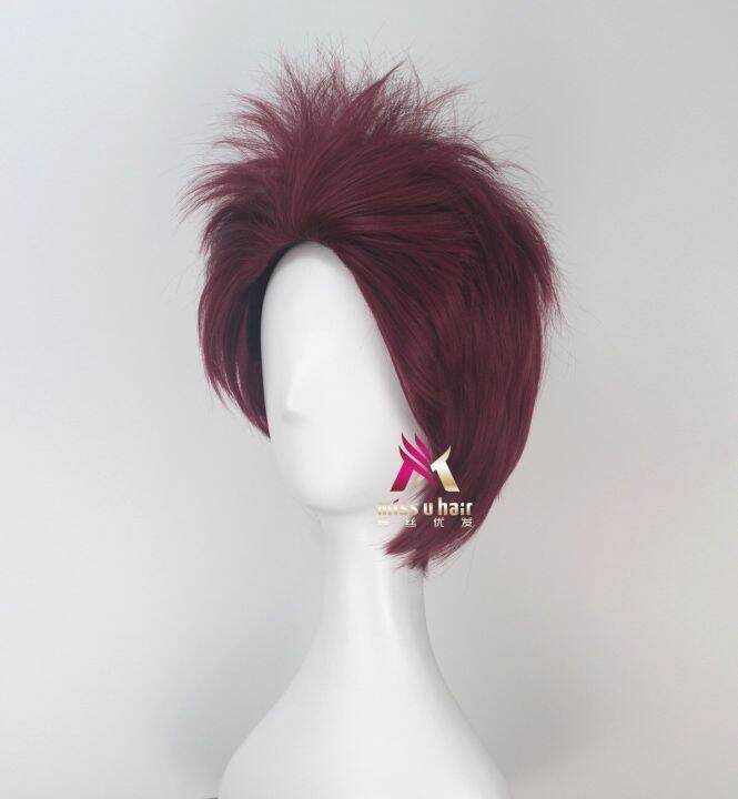 ready-player-one-artemis-cosplay-burgundy-short-wig-halloween-heat-resistant-synthetic-wig