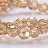 ❄∋✸ 3 4 6 8mm Round Crystal Beads Faceted Transparent Glass Beads Loose Spacer Beads for Jewerly Making Needlework Bracelet Neclace