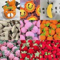 1PC Woolen Knitting Simulation Persimmon Peanut Apple Braided Strawberry Orange Pendant Immortal Fruit for Wedding Party Decor