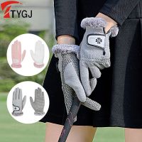 Ttygj 1Pair Women Winter Golf Gloves Anti-Slip Granules Ladies Gloves Warm Velvet Left And Right Hand Mittens Snow Skating