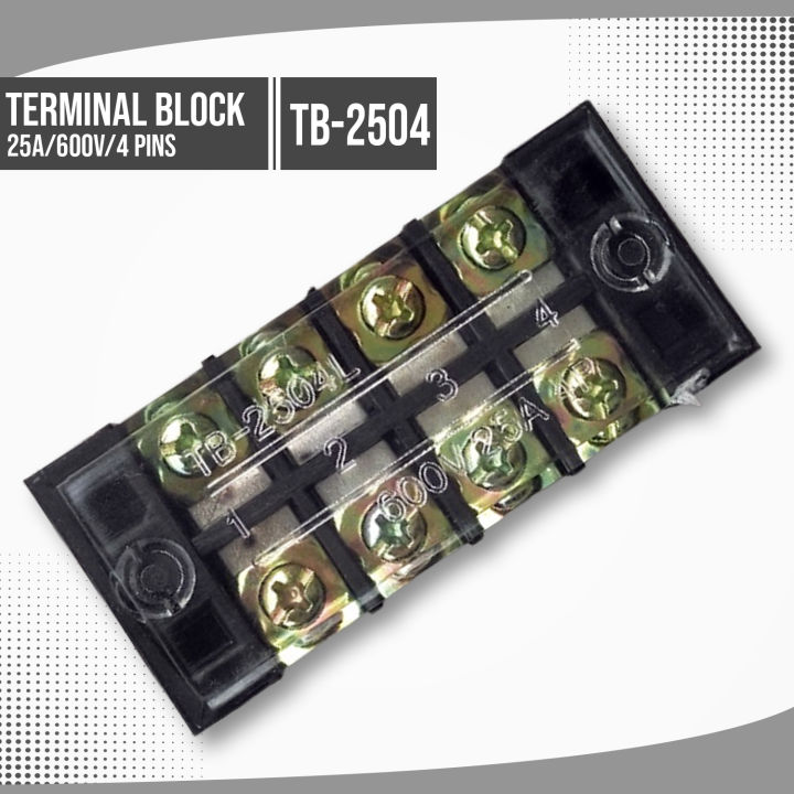 25A Terminal Block Molded Type Electrical TB-2504 25A 600V 4 PIN ...