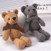 16Cm Soft Bear Plush Toys Cute Bear Pendant Dolls Gifts Birthday Wedding Party Decor Pineapple Cloth Stuffed Toys With Bowknot