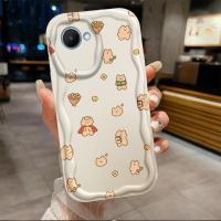 เคสสำหรับ C30S C30 REALME/NARZO 50I PRIME Bear ลายคลื่นเคสเคสโทรศัพท์นิ่มสาวน่ารัก