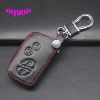 ✾℡❄ Xinyuexin Leather Car Key Cover Fob Case For Lexus GX LX RX HYQ14ACX Remote Key Jacket Car-stying With Keychain No Logo 4Button