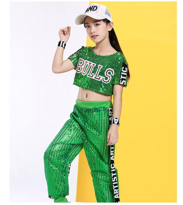 LOlanta Kids Jazz Sequins Dance Costume Hip Hop School Activities ...